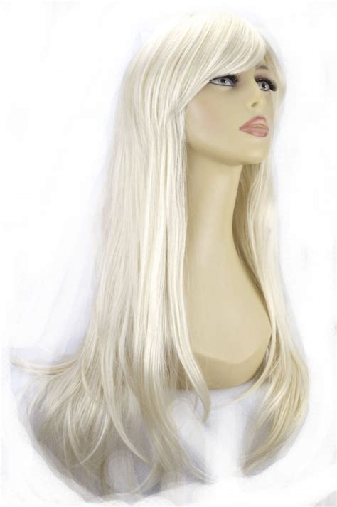 Platinum blonde hair color is becoming a firm favorite among women. 20" Ladies Full WIG Long Hair Piece FLICK Style Platinum ...