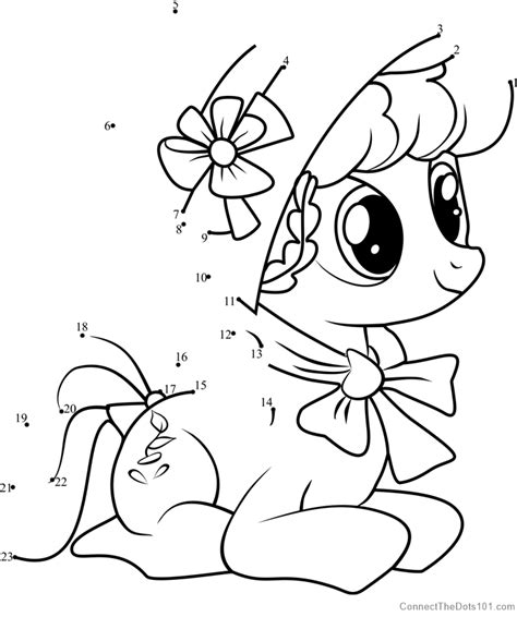 Young Auntie Applesauce My Little Pony Dot To Dot Printable Worksheet