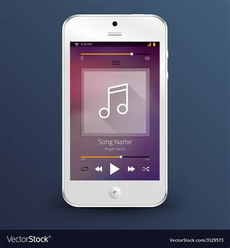 Smartphone With Music Player Application Vector Image