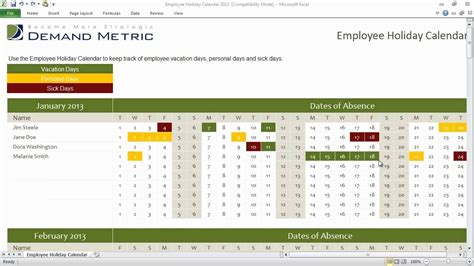 Employee Vacation Planner Template Excel Beautiful Employee Holiday