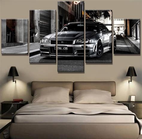 Classic movie cars canvas set. new car 2 - Automative 5 Panel Canvas Art Wall Decor ...