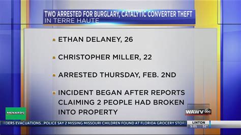 Two Arrested For Burglary Catalytic Converter Theft In Terre Haute