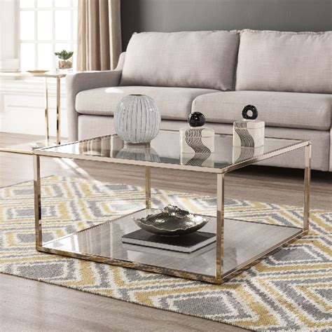 Orvana Faux Marble Cocktail Table W Glass Top Southern Enterprises Ck3160 In 2020 Coffee