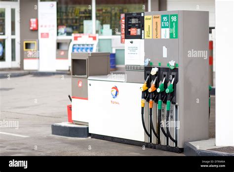 Total Gas Station Petrol Pumps On Forecourt Stock Photo Alamy