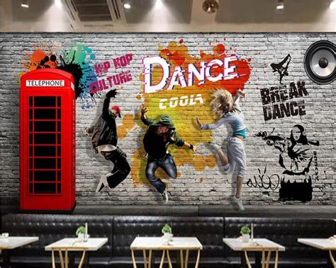Beibehang Custom Papel Mural Hand Painted Street Dance Wallpaper Dance