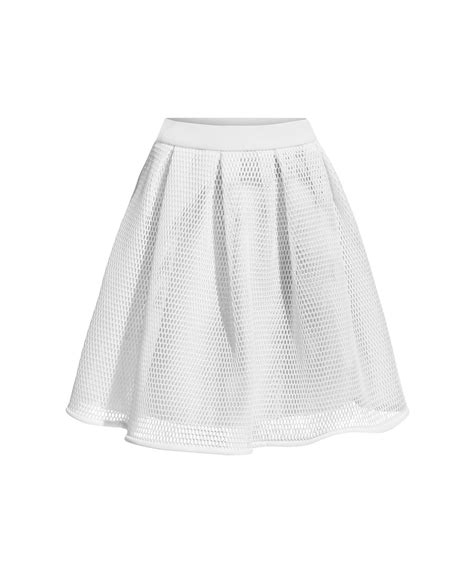 White 3d Mesh Skirt
