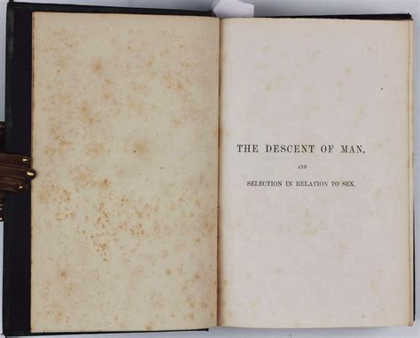 The Descent Of Man And Selection In Relation To Sex Charles Darwin First Edition First