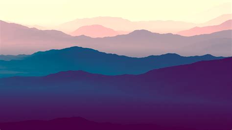Horizon Purple Gradient Mountains Wallpaper Hd Nature 4k Wallpapers