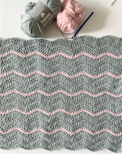 Crochet Thin Stripes Ripple Baby Blanket Daisy Farm Crafts