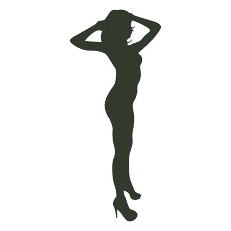 Woman Standing Pose Silhouette Naked PNG SVG Design For T Shirts