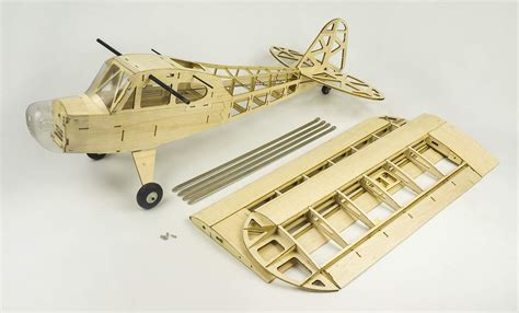 upgrade balsa wood airplane model kits piper cub j3 47 wingspan laser cut wooden rc plane kit