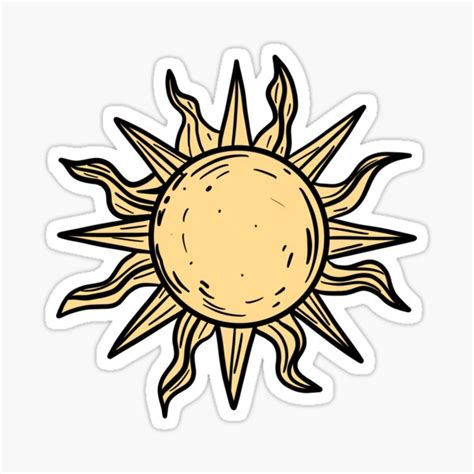 Aesthetic Boho Yellow Sun Sticker For Sale By Caitlincerys Redbubble