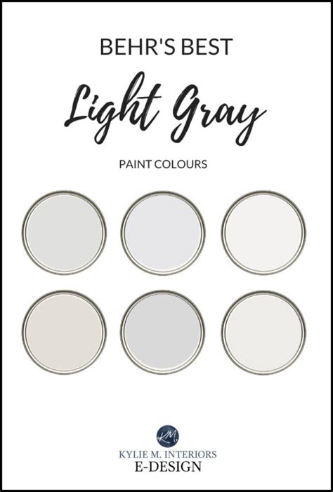 Behrs 6 Best Light Gray Paint Colours Cool And Warm Kylie M Interiors