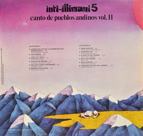 Inti Illimani Canto De Pueblos Andinos Vol Ii Lp Giri Sciscia Per