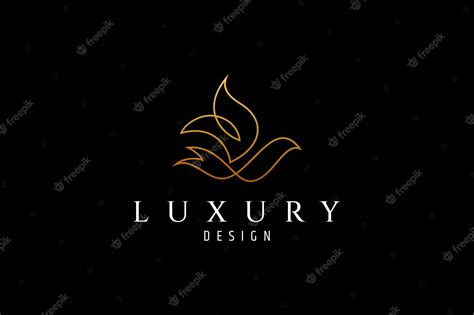 Premium Vector Golden Bird Logo In Continuous Line Design Style On