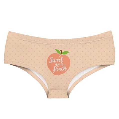 Leimolis Sweet As Peach Dots Funny Print Sexy Hot Panties Female Kawaii Lovely Underwear Push Up