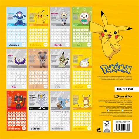 Pokemon Day Calendar