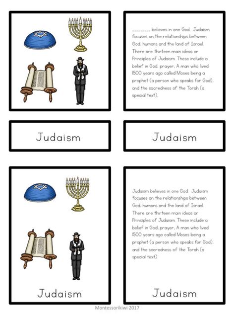 Judaism 5 Part Cards Shop Montessori Resources For 6 12 Elementary