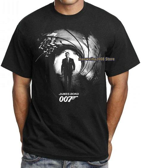 James Bond T Shirt 007 Vintage 70s Movie Film Tshirt Classical Mens Black Tee Uk