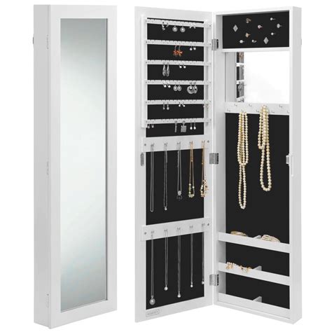 To makewall mount jewelry armoire, place the rack cabinet with front side facing up. Wall Mounted Jewelry Armoire with Mirror & Reviews | Joss ...