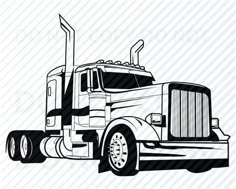 Semi Truck Svg Files For Cricut Vector Images Silhouette Mack Etsy In