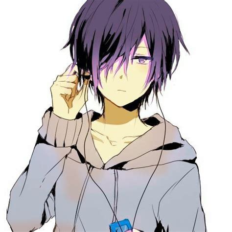 Edited Picture Of Anime Boy With Purple Hair And Purple