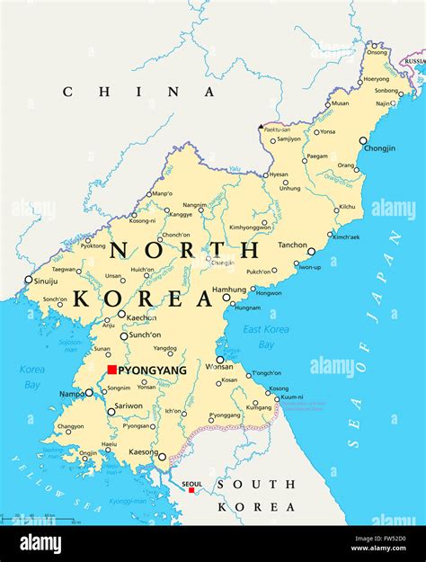 Capital Of North Korea Map Map Vector