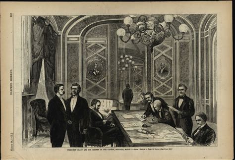 President Ulysses S Grant And Cabinet Capitol 1877 Wood Engraved Print Ebay