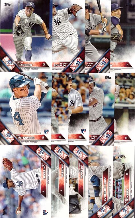 Topps New York Yankees Baseball Card Team Set