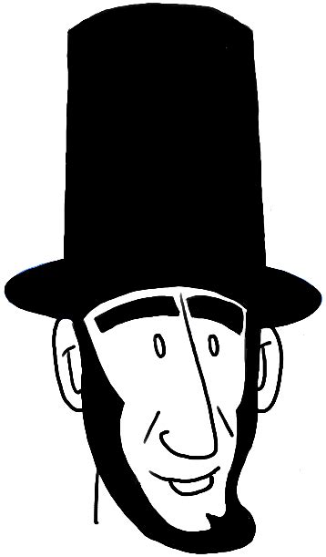 Cut out the shape and use it for coloring, crafts printable bowler hat photo booth prop. How to Draw Cartoon Abe Lincoln with Easy Steps Tutorial ...