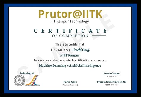 Certified Ai And Ml Online Training Prutorai Iit Kanpur