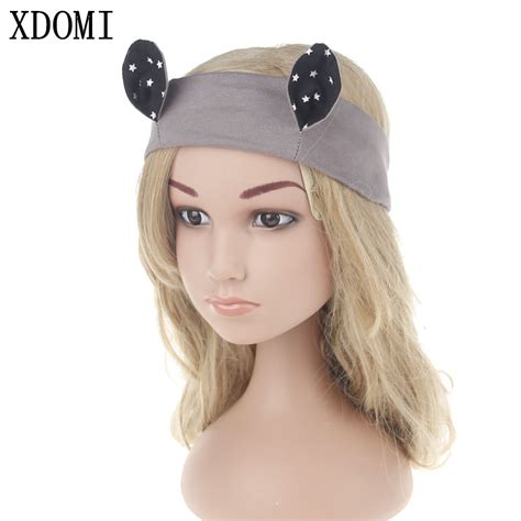 Fashion Design Kids Headbands Elastic Cat Ear Hair Band Handmade Solid