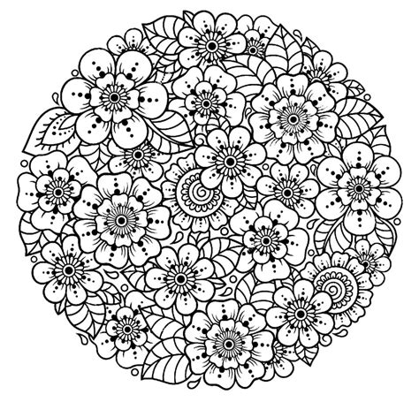 Coloriage Mandala Fleurs Coloriages Pour Adultes