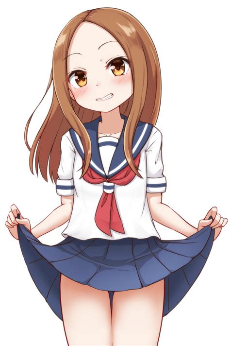 Safebooru 1girl Bangs Blue Sailor Collar Blue Skirt Blush Brown Eyes Brown Hair Clenched Teeth