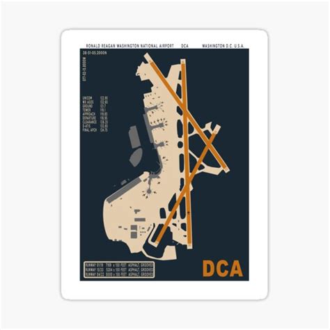 Dca Reagan Washington National Airport Art Sticker For Sale By