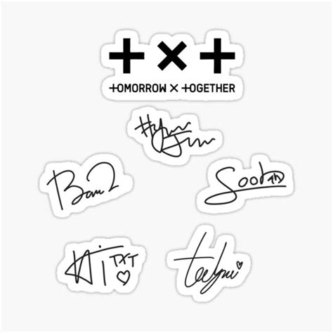 Tomorrow X Together Txt Logo With Signature Pack Sticker For Sale By