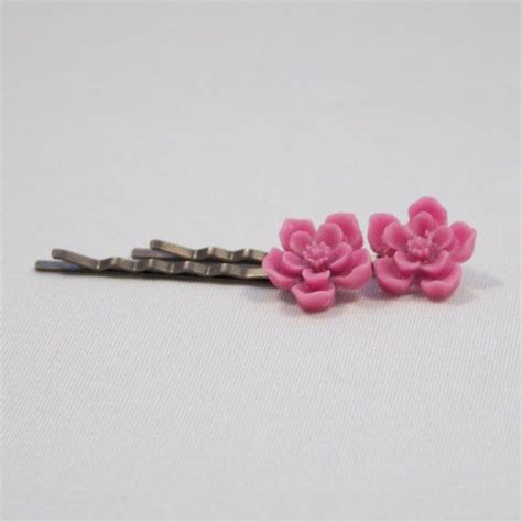 Resin Cherry Blossom Bobby Pin Set Pink By Livilouandco On Etsy 500