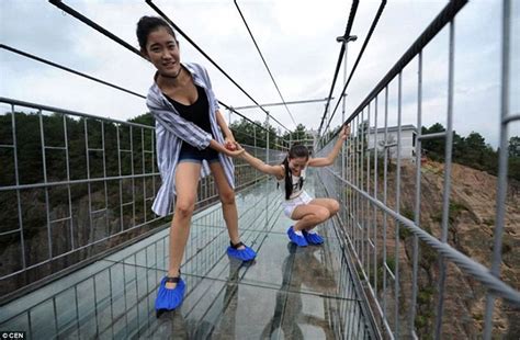 As if that wasn't enough to terrify, one of china's other glass walkways cracked under the feet of visitors just two weeks after its opening. Chinese Glass-bottom Bridge (Probably) Won't Collapse ...