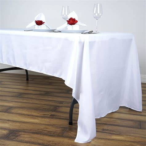 buy 60 x126 white polyester rectangular tablecloth pack of 1 tablecloth at tablecloth factory