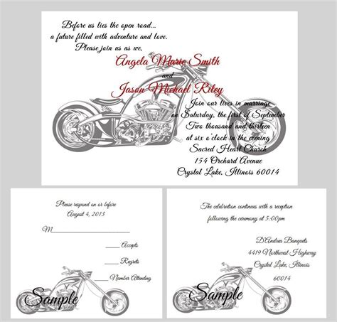 Free Printable Motorcycle Wedding Invitations