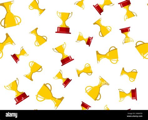 Pattern With The Golden Cup Sport Or Business Award Vector Illustration