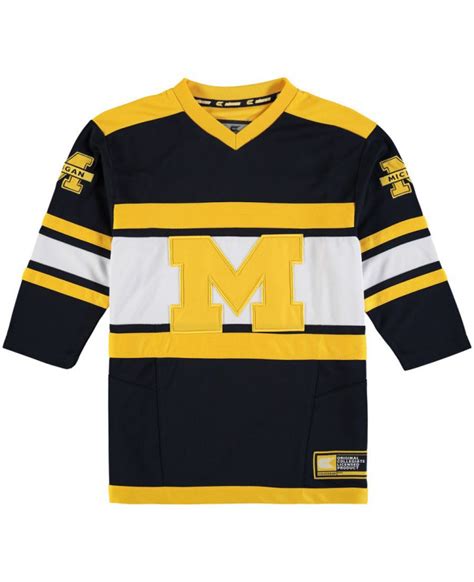 Mens Colosseum Michigan Wolverines Navy Hockey Jersey