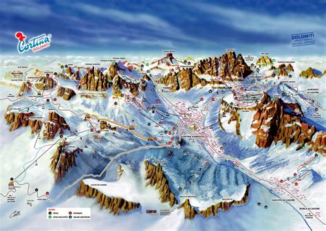 Cortina Piste Map Ski Area And Trail Map Cortina Dolomiti Superski