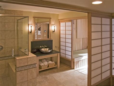 The simplicity and beauty of this bathroom present a distinctive japanese flair with its wooden open vanity that supports the two white basins of the sink. 19+ Japanese Bathroom Designs, Ideas | Design Trends ...