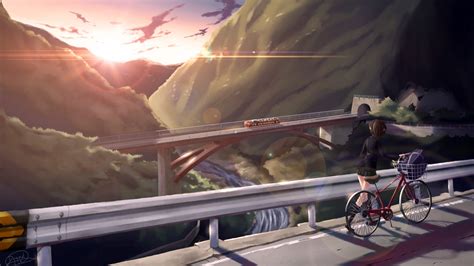 Anime Anime Girls Road Bicycle X Wallpaper Wallhaven Cc