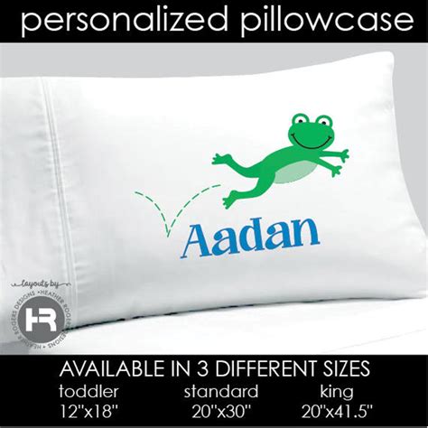 Frog Pillowcase Boys Personalized Frog Pillow Case Etsy