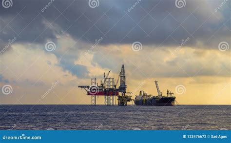 Offshore Drilling Rig And Fpso Ship Photography Stock Photo Image Of