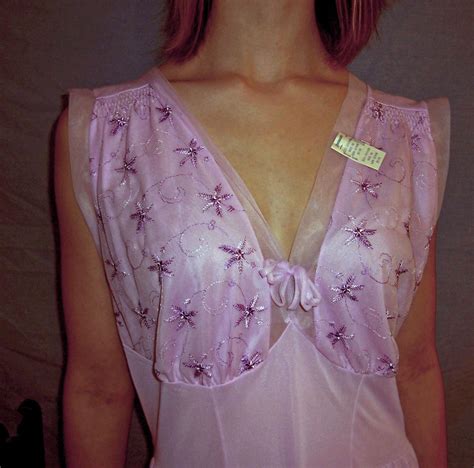 Vintage Lorraine 1950 Long Nightgown Orchid New Nwt Nos Size 38 42