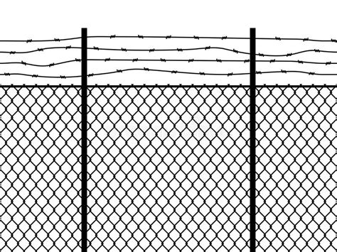 Prison Fence Seamless Pattern Metal Fence Wire Military Wall Linkage