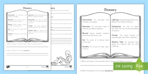 Glossary Hunt Activity For 3rd 5th Grade Twinkl